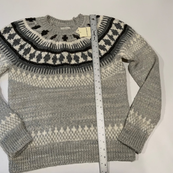 NWT Lucky Brand Sz S Gray Fair Isle Sweater - Picture 7 of 7